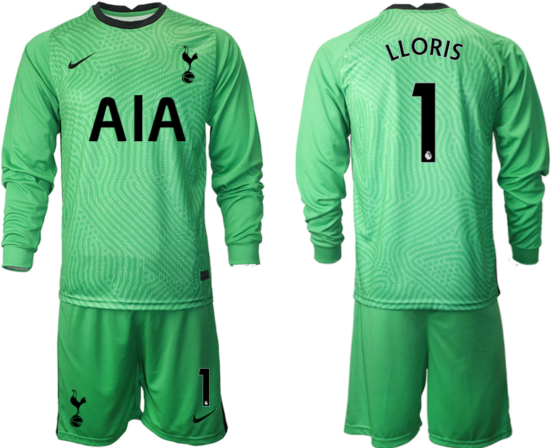 Cheap 2021 Men Tottenham Hotspur green goalkeeper long sleeve 1 soccer jerseys